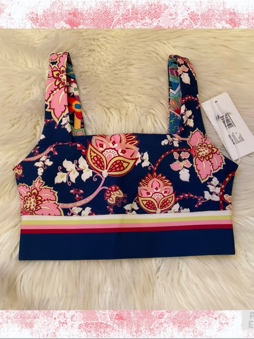 Johnny Was Bee Active Reversible Square Neck Sports Bra - NWT  - Size XS